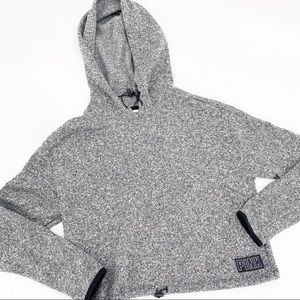 PINK VS Crop Hoodie Heather Black White XS